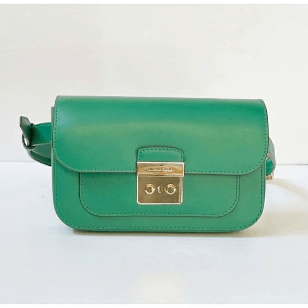 Michael Kors Sloan Editor Leather Shoulder Bag -Palmetto Green